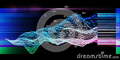 Abstract analytical background with color grid of data and blurred lines Business visualization of artificial intelligence. Big Stock Photo