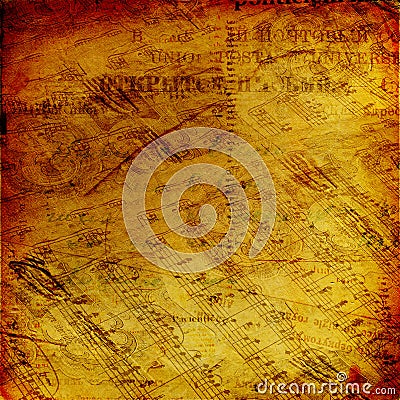 Abstract ancient background with notes Stock Photo