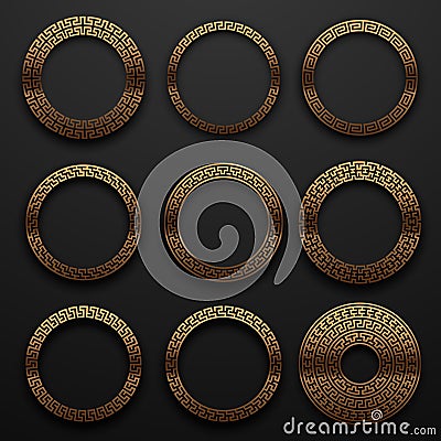 Abstract ancient design circle rings Stock Photo