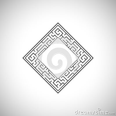 Abstract ancient square frame. Vector Illustration