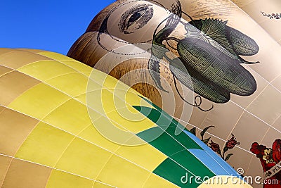 An Abstract Angle of Colorful Hot Air Balloons Editorial Stock Photo