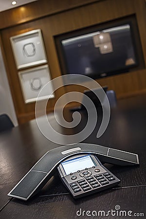 Abstract Angle Conference Phone Stock Photo