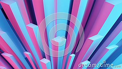 Abstract angular 3d background. Bright illustration. Cubes distortion Cartoon Illustration