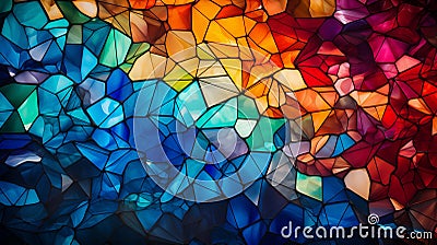 Abstract angular strain glass mosaic design illustration Cartoon Illustration