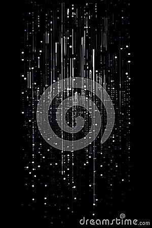 abstract animation of binary code cascading down like digital rain Stock Photo