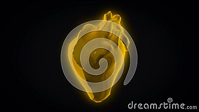 Abstract animation of colorful 3d model of heart beating rotating on a dark background. Animation. Anatomy of human Stock Photo