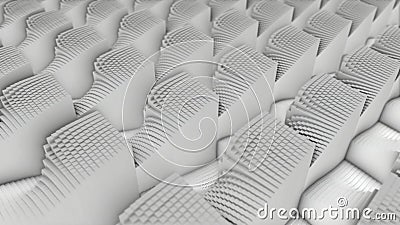 Abstract animation of monochrome motionless cubic surface. Animation. Geometric animation abstract graphic background Stock Photo
