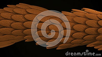 Abstract animation of multicolored 3d glossy snake or dragon scales moving smoothly on the black background. Animation Stock Photo