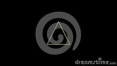 Abstract animation with rotating triangles on a black background computer renderer Stock Photo