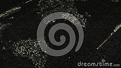 Abstract animation of world map in digital screen formed by tiny figures. Animation. Digital screen with continents Stock Photo