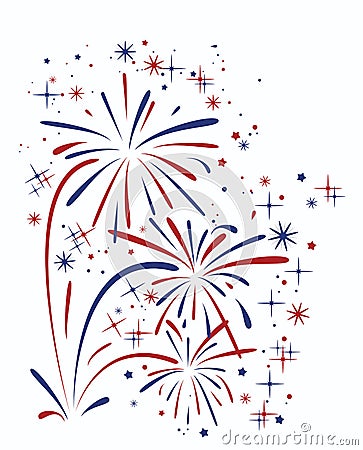 Abstract anniversary bursting fireworks, vector Vector Illustration