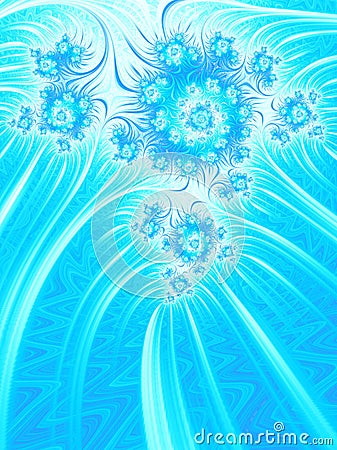 Abstract aqua blue white background. Frozen flowers Stock Photo