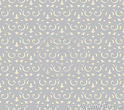 Abstract arabesque seamless pattern with flourish asian motif. Linear floral ornamental texture. Artistic geometric line backdrop Vector Illustration