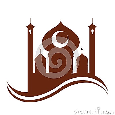 Abstract arabic temple. Ramadan kareem Vector Illustration