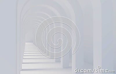 Abstract arched corridor extending into perspective.3d rendering Stock Photo