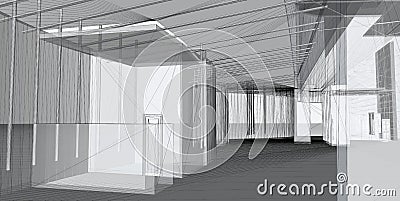 Abstract architectural 3D construction Stock Photo
