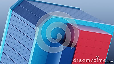 Abstract view of building with cladding colored Stock Photo
