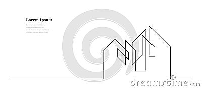 abstract architectural lines, geometric buildings background, simple construction, architecture concept Vector Illustration