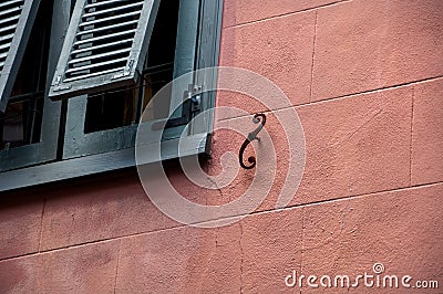 Abstract architectural wall and window shutters. Stock Photo