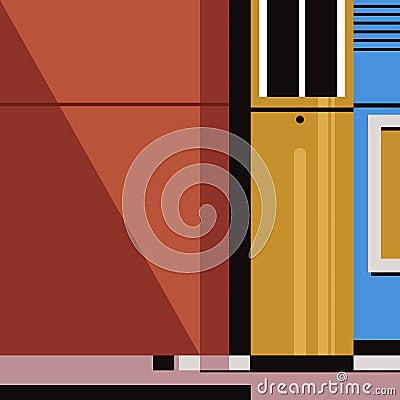 Colourful abstract illustration of building shapes Vector Illustration