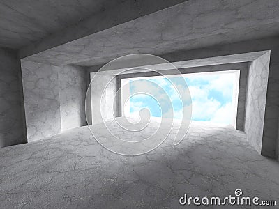 Abstract Architecture Tunnel Constraction Concrete Background Stock Photo