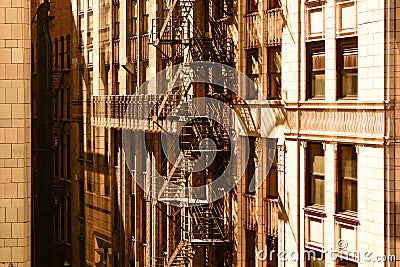 Abstract Architecture with ladders and windows Stock Photo