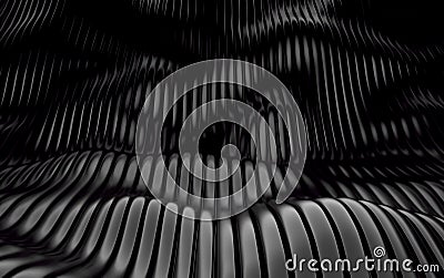 Abstract array of shinny black polygons. 3d render Stock Photo