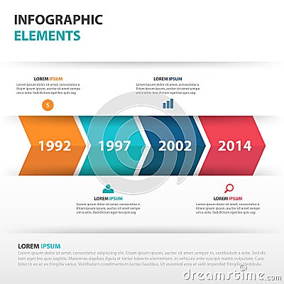 Abstract arrow business timeline Infographics elements, presentation template flat design vector illustration for web design Vector Illustration