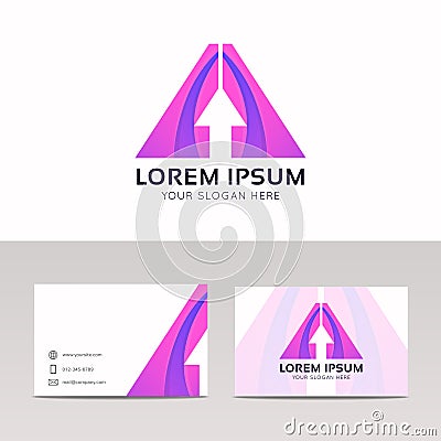 Abstract arrow logo triangle sign icon vector design Vector Illustration