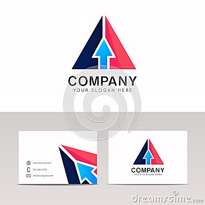 Abstract arrow sign pointer icon triangle logo vector design Vector Illustration