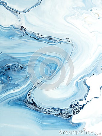 Abstract art blue painting, creative hand painted background, marble texture Stock Photo