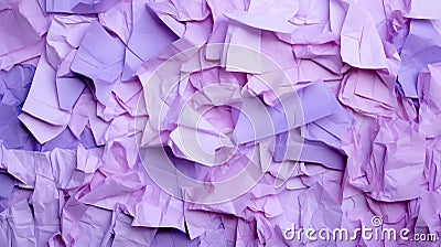 Abstract Art Collage With Purple And Pink Tissue Paper Stock Photo