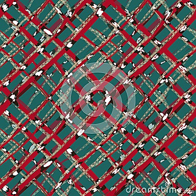 Abstract art coral snakes and jewelry gold chains. Animal reptilian checkered background. Vector Illustration