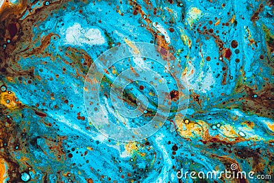 Abstract art created with colored paints. Shapes reminiscent of fantasy universes Stock Photo