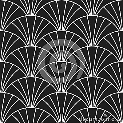 Art deco retro Gatsby scales seamless pattern Vector Illustration
