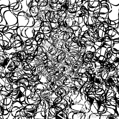 Abstract art with deformation, distortion effect on random lines. Random, chaotic texture. Distress mix of lines. Complex Vector Illustration