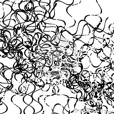 Abstract art with deformation, distortion effect on random lines. Random, chaotic texture. Distress mix of lines. Complex Vector Illustration