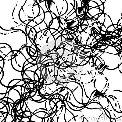 Abstract art with deformation, distortion effect on random lines. Random, chaotic texture. Distress mix of lines. Complex Vector Illustration
