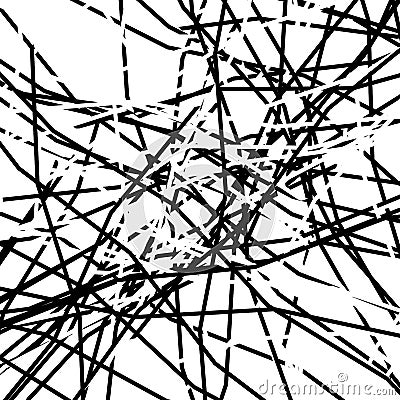 Abstract art with deformation, distortion effect on random lines. Random, chaotic texture. Distress mix of lines. Complex Vector Illustration