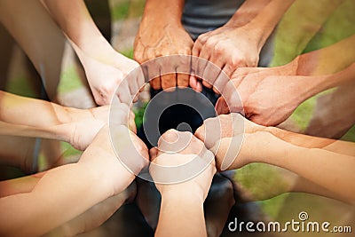 The abstract art design background of human hands touching together,teamwork concept, Stock Photo