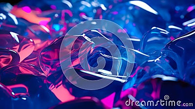 abstract art elements geometric shapes, crystals and dust, chaotic shapes, iridescent neon bright colors, abstract modern Stock Photo