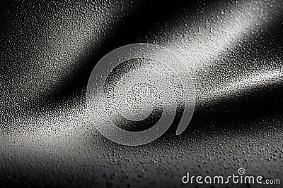 Abstract art featuring black cloth with desaturated particles creating a dynamic, animated background. Elegant and textured Stock Photo