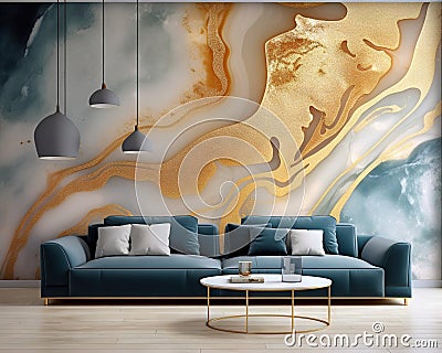 abstract art and functional art in golden and gray. Cartoon Illustration