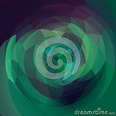 Abstract art geometric swirl background - emerald green and purple colored Stock Photo