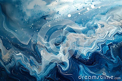 Abstract art inspired by the ocean's depths,Oceanic Depths,Abstract Art Inspired by the Sea. Stock Photo