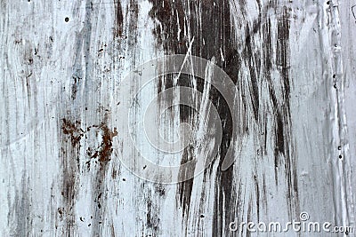 Abstract art original retro painting background. white grunge brush strokes paint on black background. rust emerges Stock Photo