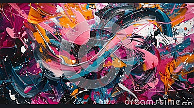 Abstract art with overlapping lines and confusing figures symbolizing a troubled mind. Stock Photo
