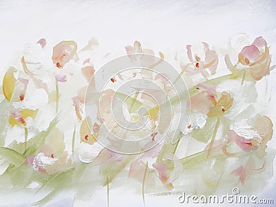 Abstract Art Painting Flower Background Stock Photo