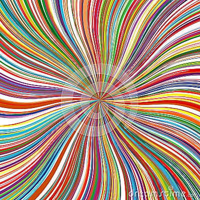 Abstract art rainbow curved lines colorful background Vector Illustration