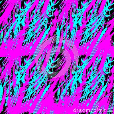 Abstract art, seamless pattern, background. Curved oblique light green and black shapes on pink background. Stock Photo
